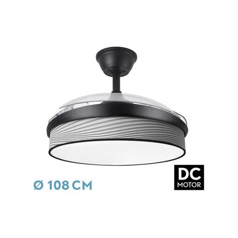 Ventilator dc fashion 72w schwarz/surco grau 108d 3aspas 7200lm 3000k,4000k,6000k remote+memory+timer (1/2)