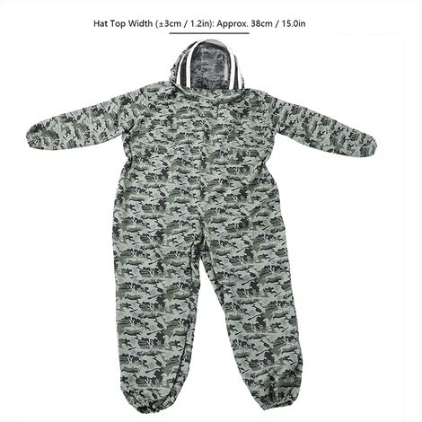 Combinaison d'apiculteur avec double fermeture éclair et gants inclus - Protection intégrale pour l'apiculture (Taille XXL) (1/5)
