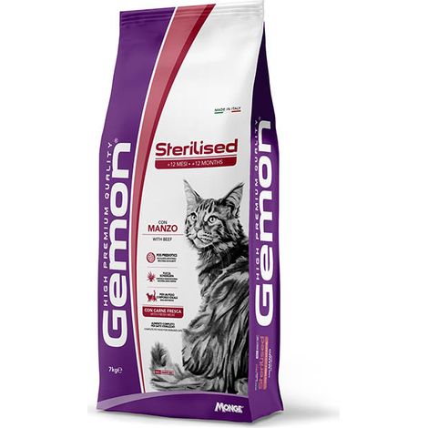 Monge Gemon Cat Adult Sterilised con Manzo  - Monge Gemon Cat Adult Sterilised con Manzo - Sacco Da 7 Kg (1/2)