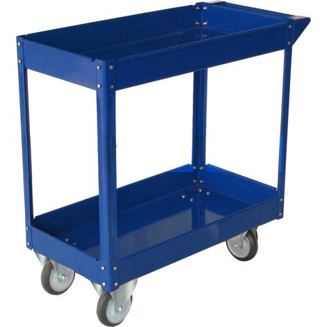 Carrello Porta Attrezzi da Officina 2 Ripiani 84x41x82 cm Tosini Blu
