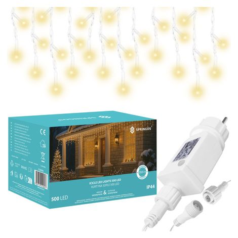 Lichtervorhang mit Timer-Funktion 500 LEDs 22,5 m 8 Funktionen Strombetrieben