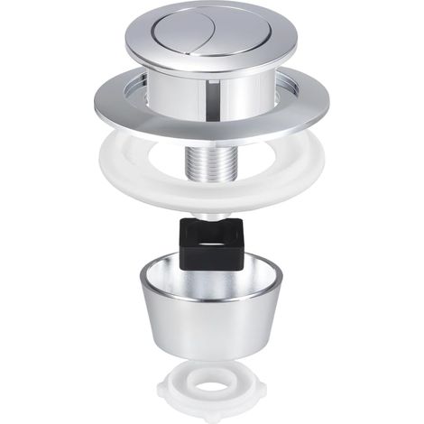 ABS Dual Flush Push Button for Toilet, Chrome (1/5)