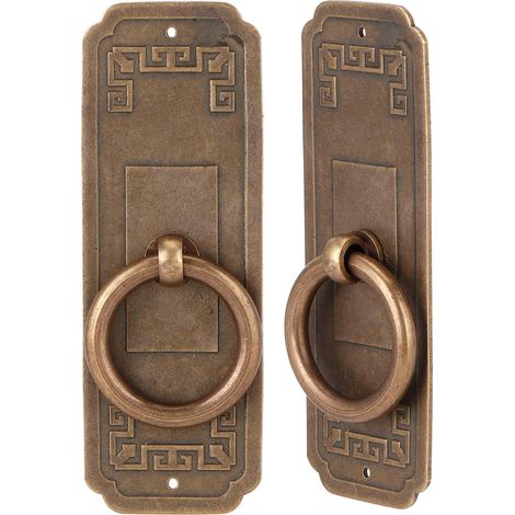 Lot de 2 poignées de porte de style chinois à un trou pour meubles de cuisine, 10 cm (1/5)