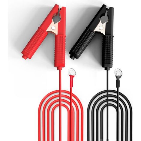 (1 m) Pince de batterie avec câble, 2 câbles convertisseurs pour voiture, pince crocodile, pince de batterie 12 V