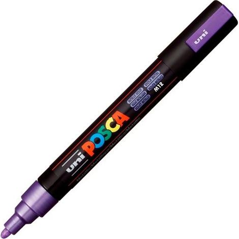 UNIBALL MARCADOR POSCA PC-5M NO PERMANENTE PUNTA FORMA DE BALA 1,8 - 2,5 MM VIOLETA METÁLICO