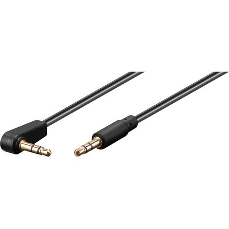 Cavo di collegamento audio AUX, 3,5 mm stereo a 3 pin, sottile, CU, angolato, Spina 3,5 mm (3-pin, stereo) Spina 3,5 mm (3-pin, stereo) 90 °. Lunghezza del Cavo 1.5 m (1/3)