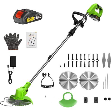 Tagliabordi, design leggero, diverse opzioni di lame, batteria verde 1 (1/2)