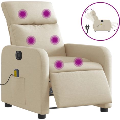Maison Exclusive - Massagesessel Elektrisch Creme Stoff
