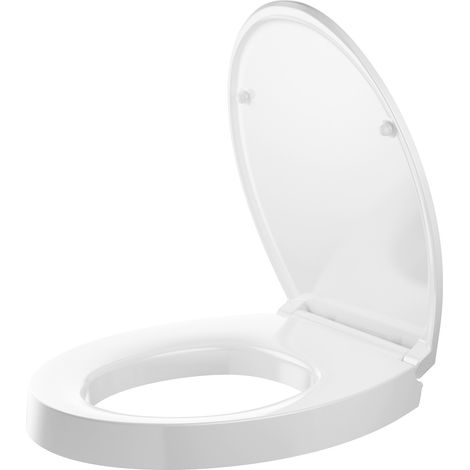 CECIPA MAX WC Sitz mit Absenkautomatik, Weiß Toilettendeckel, Klodeckel O-Form mit Quick Release Funktion für einfache Montage & Reinigung, Duroplast Toilettensitz (1/5)