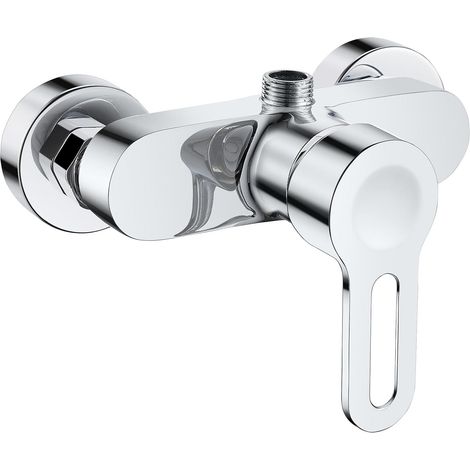 Single Lever Shower Mixer Tap, Wall Mounted Shower Mixer Tap, Suitable for Shower Column, 1/2 Inch Water Outlet Up, Chrome (1/5)