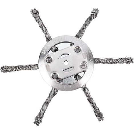 Roues en fil d'acier torsadé pour débroussailleuse à batterie lithium. lot de 6 têtes de coupe (1/5)
