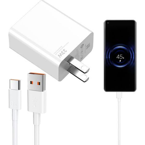 Prise Standard américaine, Chargeur pour Xiaomi 33w Original, 1.5M Chargeur 33w pour Xiaomi, Charge ur pour Xiao mi Charge Rapide 33 w pour Xiao mi Redmi Note 13/12/11/11S/9/10/11Pro/12Pro/13Pro (1/5)