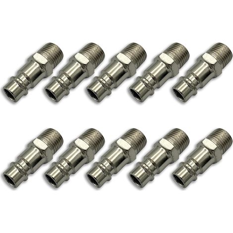 Lot de 10 raccords à air comprimé 1/4" avec filetage extérieur (1/4)