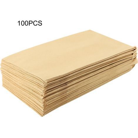 100 sachets en papier kraft style enveloppe pour graines de maïs, blé, riz, rangement et emballage, 12x20 cm (1/5)