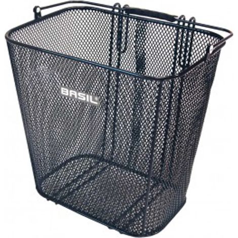 Panier arrière Basil Cardiff, 34,5 x 29 x 34,5 cm, maille serrée, noir (1/3)