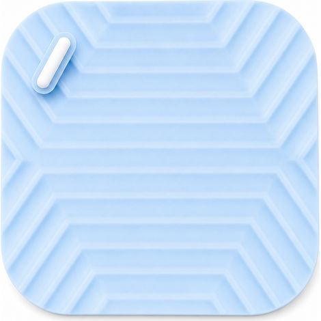 Couvercle de siphon carré en silicone bleu anti-odeurs — cache-bonde pour salle de bain (1/5)