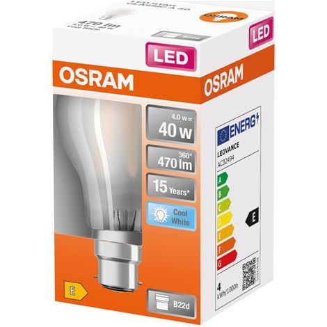 Led Standard Verre Dépoli 4w B22 Froid Boite - Osram (1/2)
