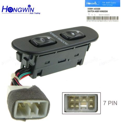 Interrupteur de lève-vitre électrique neuf pour véhicules Hyundai et Kia : 93691-43320 9369143320 (1/5)