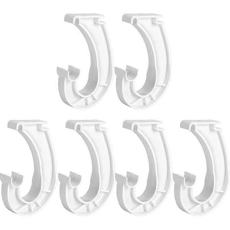 Lot de 6 supports de tringle à vêtements suspendus - Supports robustes en forme de J pour suspendre les vêtements, support pour tringle de 19 mm (3/4")