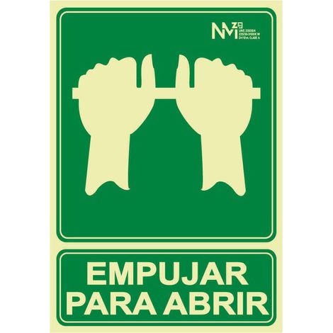 Panneau D'empujar Para Abrir - Classe B - Pvc 0,7 Mm, 22,4 X 30 Cm