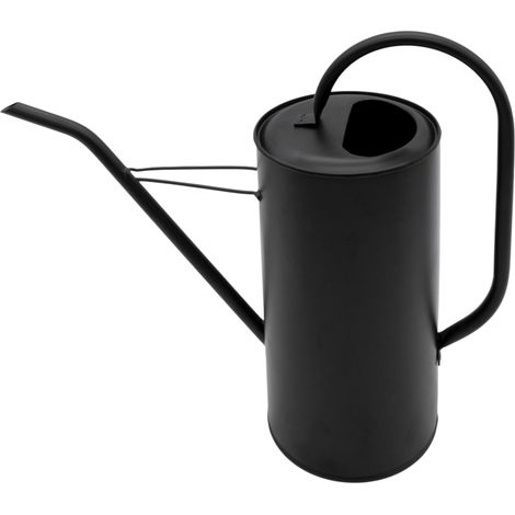 Metall Blumen Gießkanne schwarz matt - 3 L - Gießkanne mit langem Ausguss - Zimmperpflanze Büro Wasser Kanne elegant