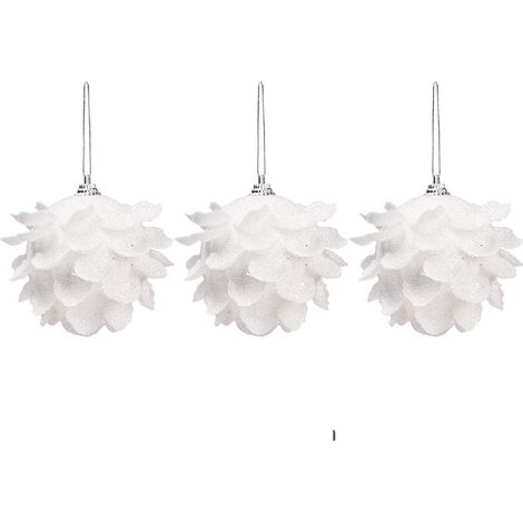 3 Boules de Noël Pailletées en Pétales - Décoration Suspendue pour Sapin, Portes et Cheminées (1/5)