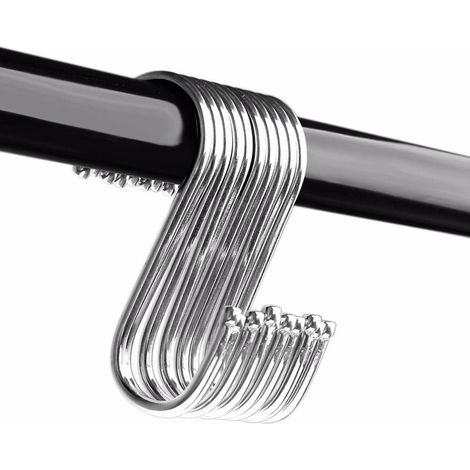 Set mit 10 Mehrzweck-S-Haken aus Metall für Bad, Küche, Handtuch- und Kleiderständer, Größe L, robust und platzsparend. (1/3)
