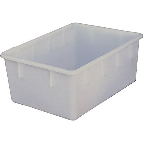 Conteneur en plastique carré 160L PE naturel L880xP640xH360mm forme conique (1/3)