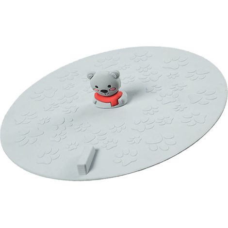 Couvercle de bonde d'évier anti-retour d'odeurs et anti-cafards, multifonctionnel, en silicone, pour salle de bain, toilettes et cuisine, gris ours.