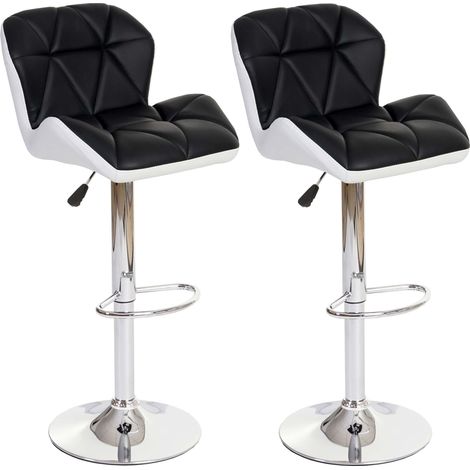 [NEUWERTIG] 2er-Set Barhocker HHG-156, Barstuhl Tresenhocker, höhenverstellbar Kunstleder schwarz