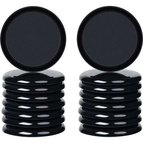Pattini in teflon per mobili, per pavimenti in moquette, 89 mm, set da 16 pezzi di pattini morbidi per mobili pesanti, protezioni per pavimenti per sedie e tavoli, neri, rotondi (1/5)