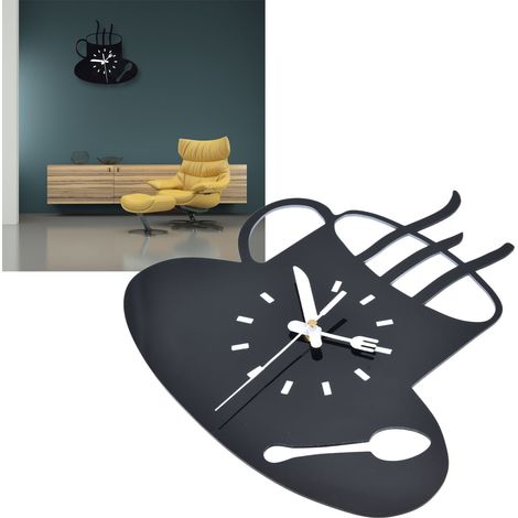 Horloge murale DIY en forme de tasse à café - Horloge murale simple en forme de tasse à café - Décoration élégante pour la maison et le bureau - Horloge minimaliste pour la décoration intérieure (1/5)