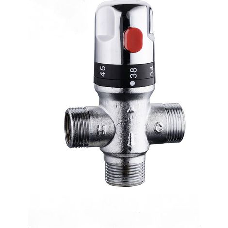 Robinet thermostatique pour chauffe-eau, vanne thermostatique à guillotine, robinet de douche à six points (1/5)