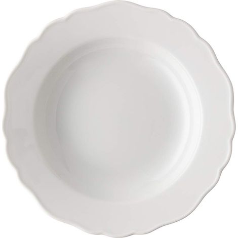 Assiette avec Aile Creuse Porcelaine Blanc 23 cm
