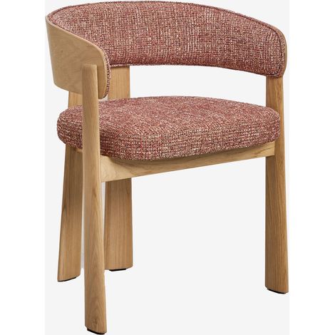 Pack de 4 sillas de comedor con reposabrazos tapizadas y en madera de roble Olea SKLUM       