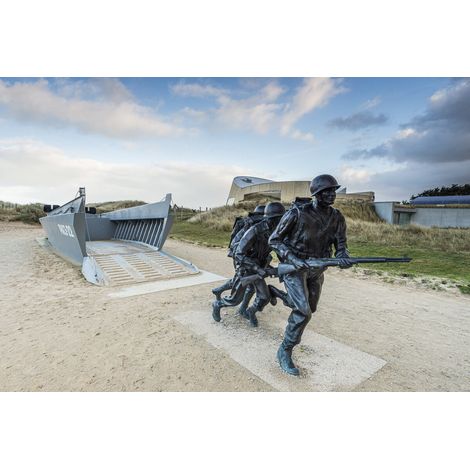 Tableau sur toile Utah Beach Monument 65x97 cm - Impression sur Toile Murale Décorative - Image imprimée en HD sur Toile - Toile sur Châssis en Bois FSC - Fabriqué en France (1/4)
