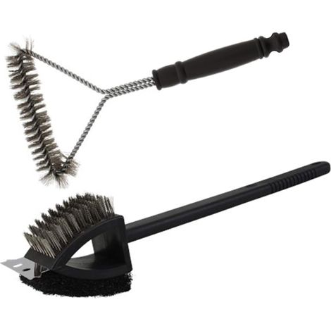 Lot DE 2 Accessoires Outils pour Barbecue Grill PLANCHA Brosse DE Nettoyage GRATTOIR  IDÉAL pour Barbecue A Charbon OU ÉLECTRIQUE