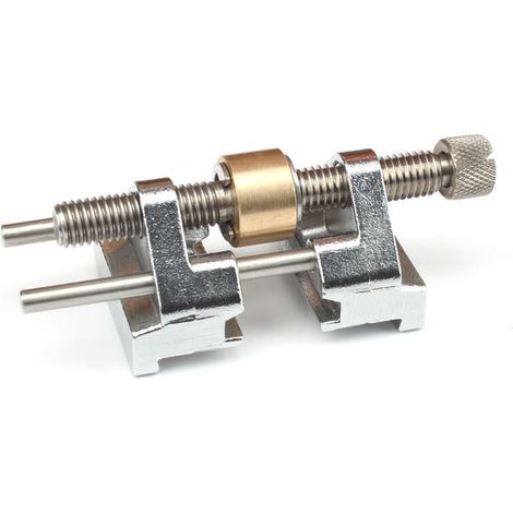 Schärfhilfe – Edelstahl – Seitliche Klemmung – Fester Winkel – Mit Messingrolle für Holzmeißel, Hobelmesser und Flachmeißel – Breite zwischen 0,5 und 8,2 cm