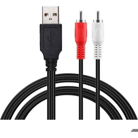 Adattatore da USB a RCA - USB 2.0 maschio - 2 connettori RCA maschio - 1,5 metri - Video AV - Acquisizione audio - Compatibile con TV/Mac/PC (1/4)