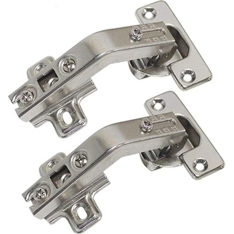 Lot de 2 charnières d'angle pour porte de placard de cuisine, angle de 135°, pour verre. Accessoires de quincaillerie pour meubles. (1/5)