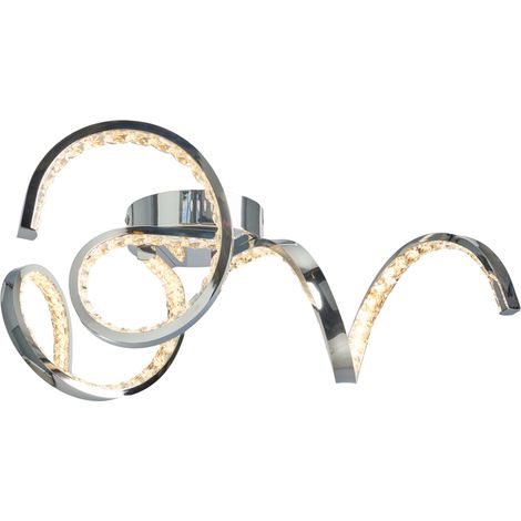 Litecraft Lacey Ceiling Light Semi Flush Spiral LED 3 Arm - Polished Chrome (1/5)