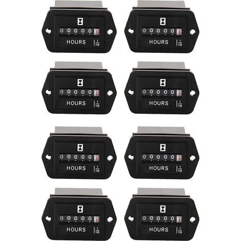 8X Compteur Horaire MéCanique DC10V-80V - Compteur Horaire pour Moteur-GéNéRateur Bateau Automobiles Motorcross Moteur Camion Tracteur (1/5)