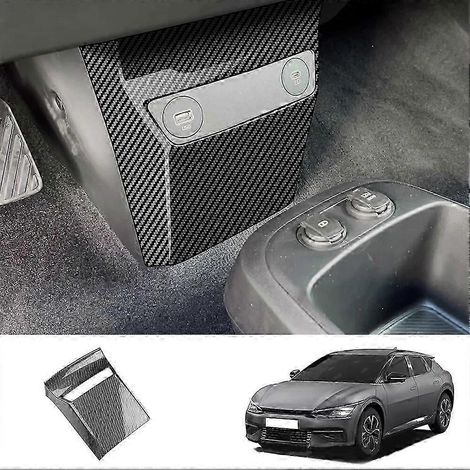 Pour Kia EV6 - 1 cache-prise CA en fibre, garniture anti-coup de pied, port de charge USB central inférieur ( ) (1/5)