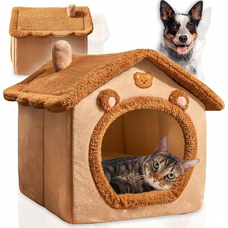 Bett für Katze, Hund, Hütte, Zwinger, Plüschkissenbett, Zwinger