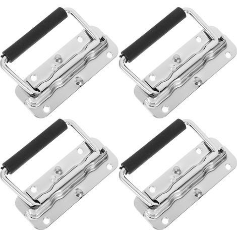 4 poignées métalliques pliables pour boîtes à outils, ressort en (1/5)