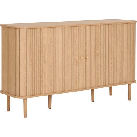 ERIKA - Buffet 2 portes coulissantes en MDF et Pin Naturel