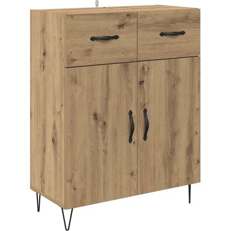 Vitrina Roble artesanal 69,5 x 34 x 90 cm Madera contrachapada vidaXL