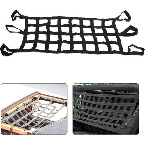 Filet de toit de voiture multifonction hamac souple hayon cargaisons maille convient pour Wrangler YJ TJ JK JL A (1/5)