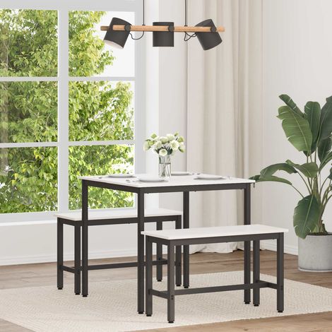 vidaXL Table de salle à manger / Table de repas Blanc 80 x 80 x 75 cm