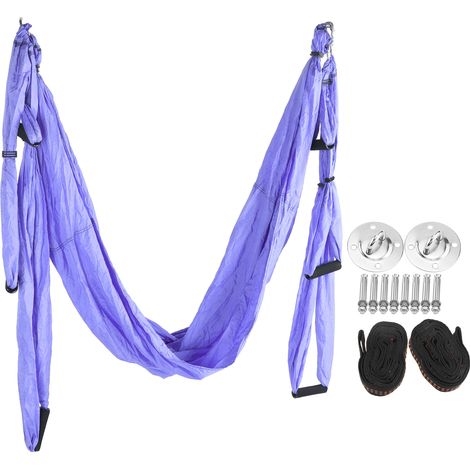 Ultraleichte Yoga-Hängematte, Anti-Schwerkraft-Yoga-Schaukel, Heimfitness-Zubehör, Blau/Lila (1/5)